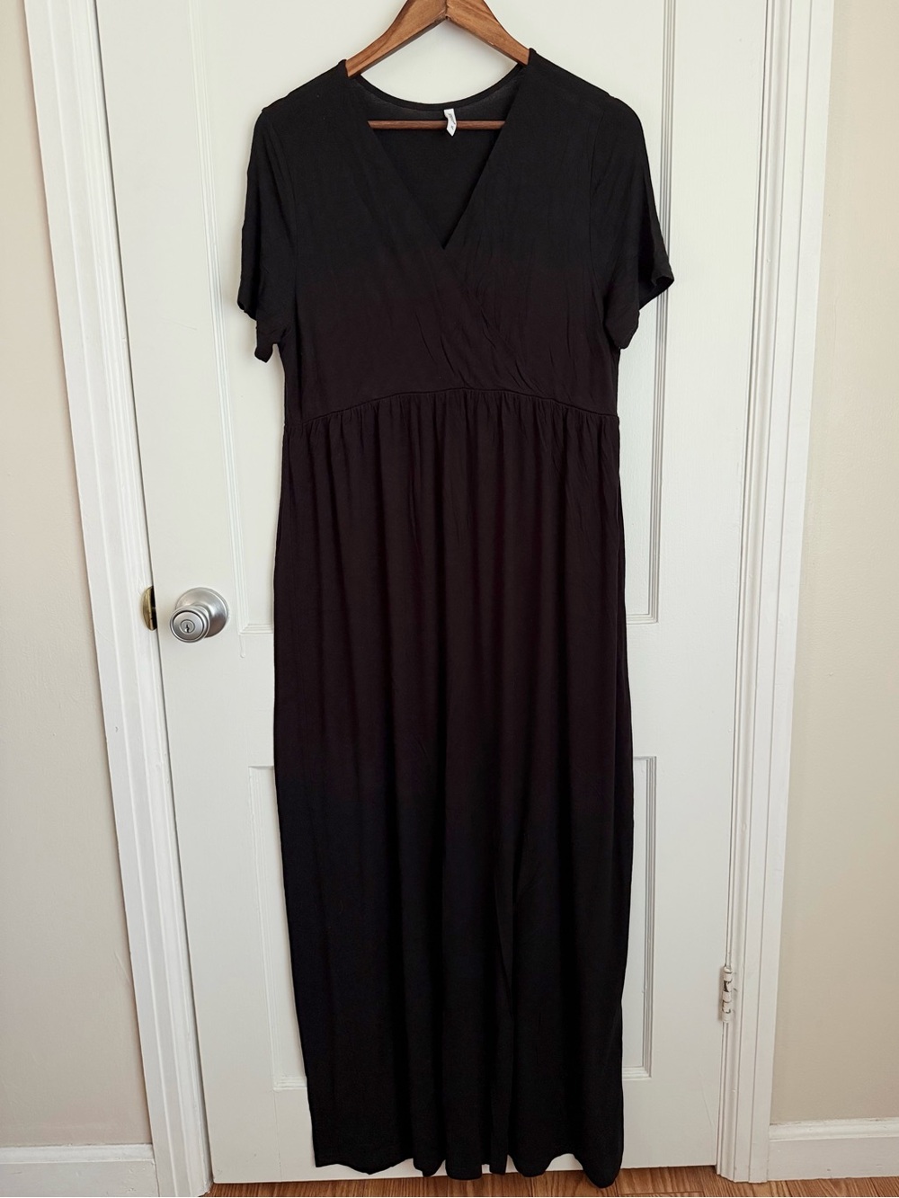 Black V-Neck Maxi Dress